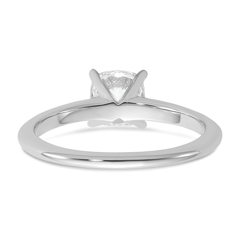 14k White Gold 1 carat Lab Grown Diamond VS+ F+ Cushion Complete Solitaire Engagement Ring