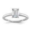 14k White Gold 1 carat Lab Grown Diamond VS/SI+ G+ Emerald Solitaire Complete Engagement Ring
