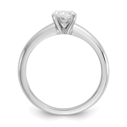 14k White Gold 1 carat Certified Lab Grown Diamond VS/SI+ G+ Oval Complete Solitaire Engagement Ring