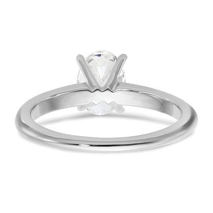 14k White Gold 1 carat Certified Lab Grown Diamond VS/SI+ G+ Oval Complete Solitaire Engagement Ring