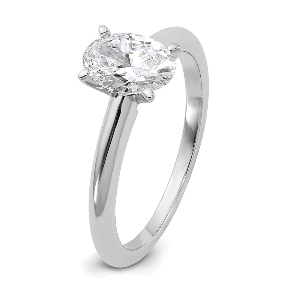 14k White Gold 1 carat Certified Lab Grown Diamond VS/SI+ G+ Oval Complete Solitaire Engagement Ring