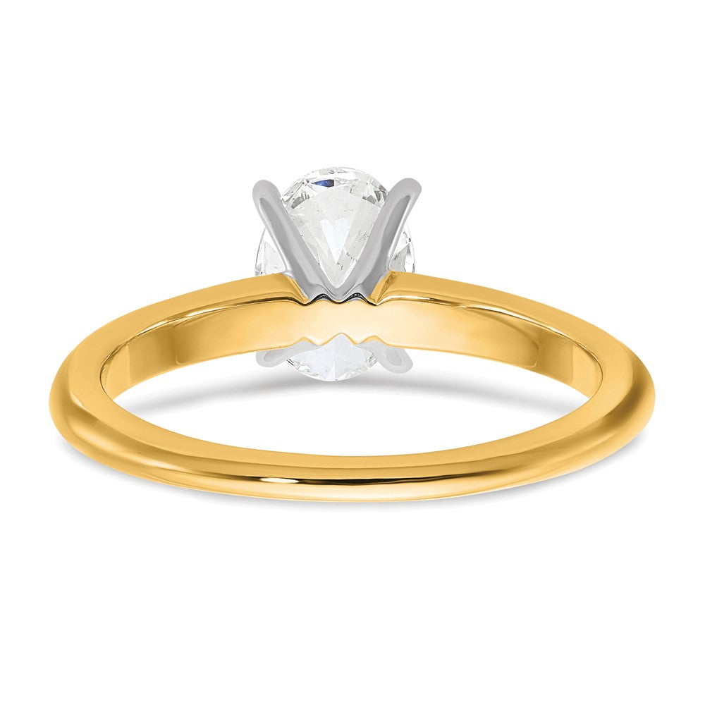 14k Two-Tone 1 carat Lab Grown Diamond VS/SI+ G+ Oval Complete Solitaire Engagement Ring