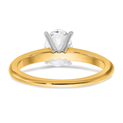 14k Two-Tone 1 carat Lab Grown Diamond VS/SI+ G+ Oval Complete Solitaire Engagement Ring