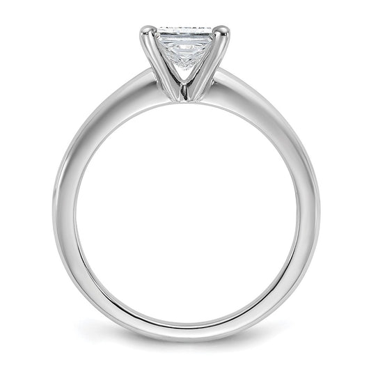 14k White Gold 1 carat Certified Lab Grown Diamond VS+ F+ Princess Complete Solitaire Engagement Ring