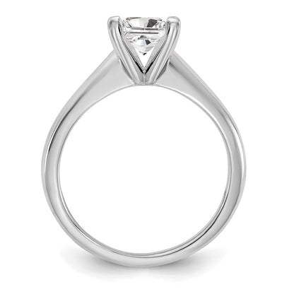 14k White Gold 1 carat Certified Lab Grown Diamond VS/SI+ G+ Princess Complete Solitaire Engagement Ring