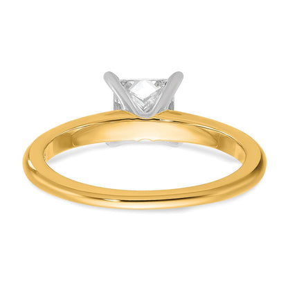 14k Two-tone 1 carat Lab Grown Diamond VS/SI+ G+ Princess Complete Solitaire Engagement Ring