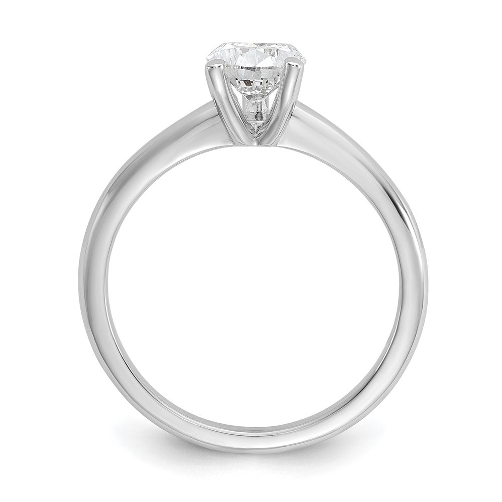 14k White Gold 1 carat Lab Grown Diamond VS+ F+ Pear Solitaire Complete Engagement Ring