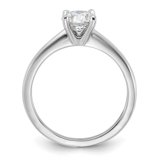 14k White Gold 1 carat Certified Lab Grown Diamond VS/SI+ G+ Round Complete Solitaire Engagement Ring