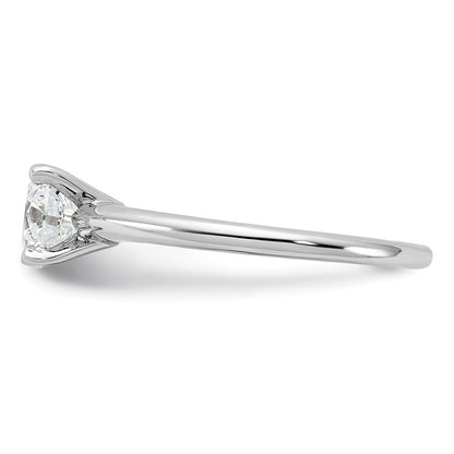14k White Gold 1 carat Certified Lab Grown Diamond VS+ F+ Round Complete Solitaire Engagement Ring