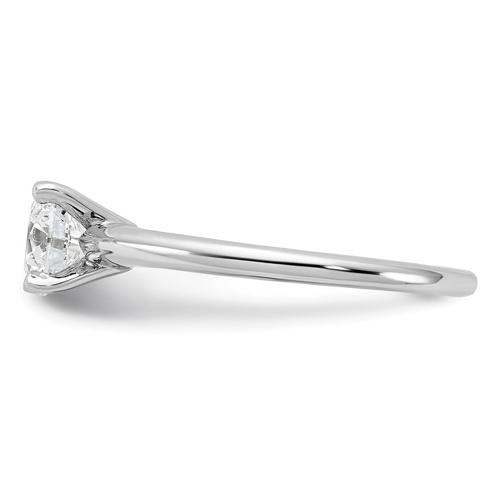 14k White Gold 1 carat Lab Grown Diamond VS/SI+ G+ Round Complete Solitaire Engagement Ring