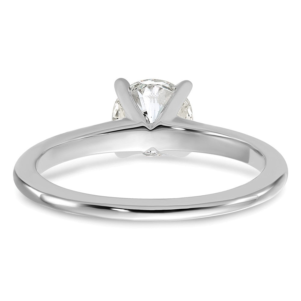 14k White Gold 1 carat Lab Grown Diamond VS+ F+ Round Complete Solitaire Engagement Ring