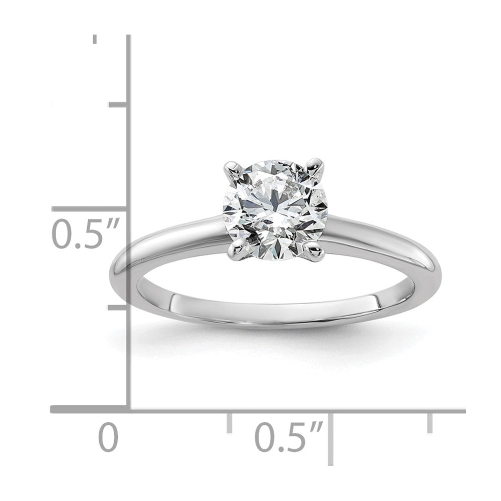 14k White Gold 1 carat Lab Grown Diamond VS+ F+ Round Complete Solitaire Engagement Ring