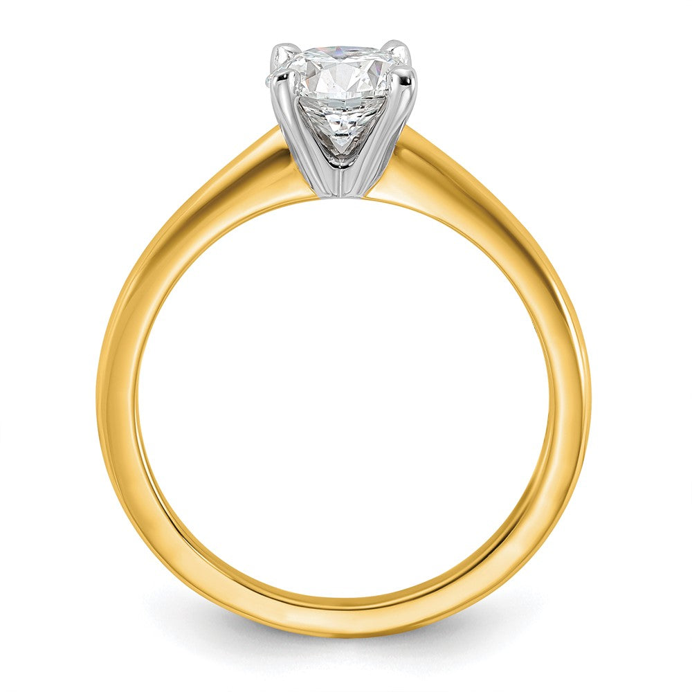 14k Two-Tone 1 carat Lab Grown Diamond VS/SI+ G+ Round Complete Solitaire Engagement Ring
