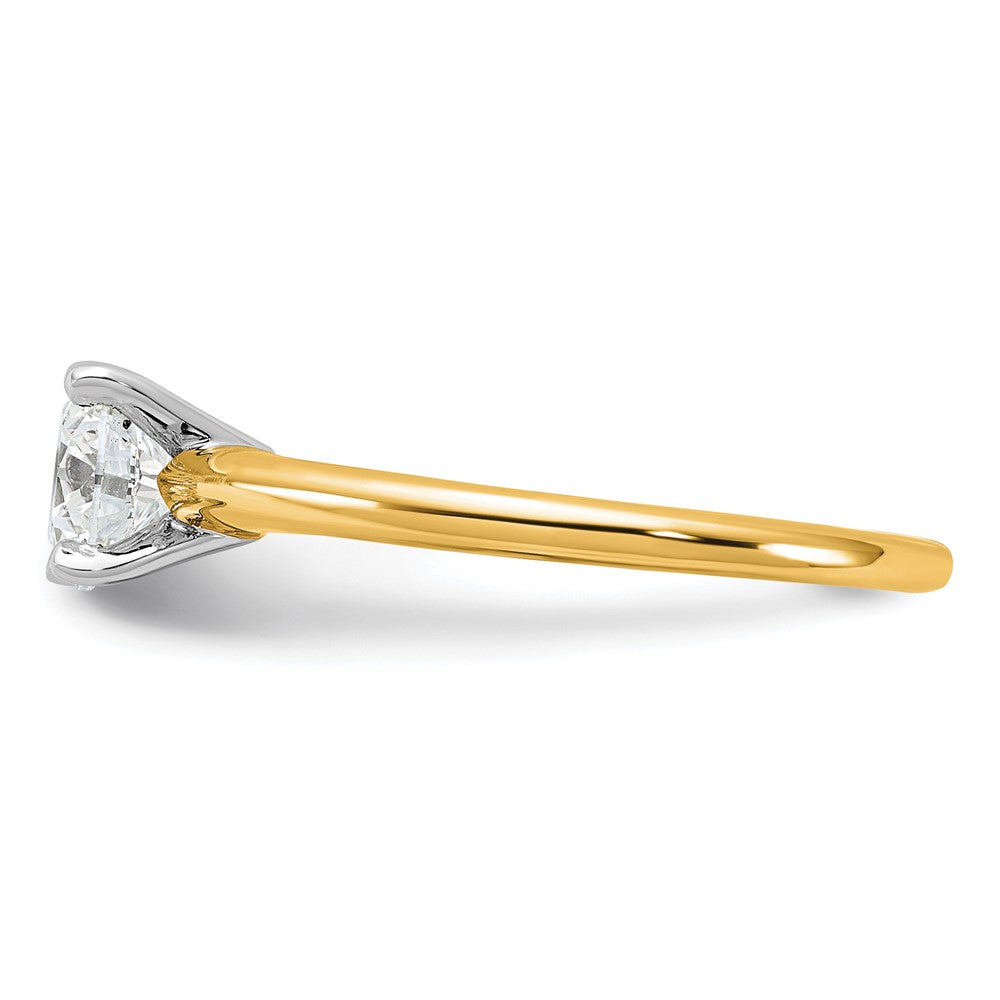 14k Two-Tone 1 carat Lab Grown Diamond VS/SI+ G+ Round Complete Solitaire Engagement Ring