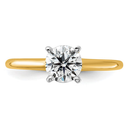14k Two-Tone 1 carat Lab Grown Diamond VS/SI+ G+ Round Complete Solitaire Engagement Ring