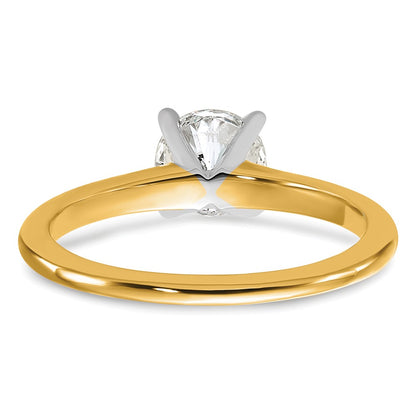 14k Two-Tone 1 carat Certified Lab Grown Diamond VS+ F+ Round Complete Solitaire Engagement Ring