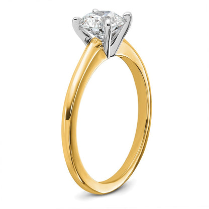 14k Two-Tone 1 carat Lab Grown Diamond VS/SI+ G+ Round Complete Solitaire Engagement Ring