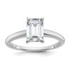 14k White Gold 1 1/2 carat Lab Grown Diamond VS+ F+ Emerald Solitaire Complete Engagement Ring