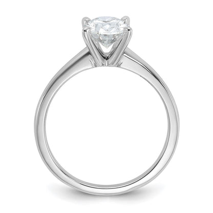 14k White Gold 1 1/2 carat Lab Grown Diamond VS/SI+ G+ Oval Complete Solitaire Engagement Ring