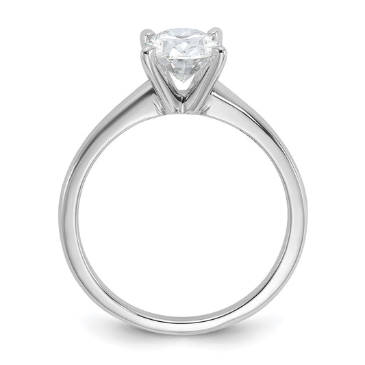 14k White Gold 1 1/2 carat Lab Grown Diamond VS/SI+ G+ Oval Complete Solitaire Engagement Ring