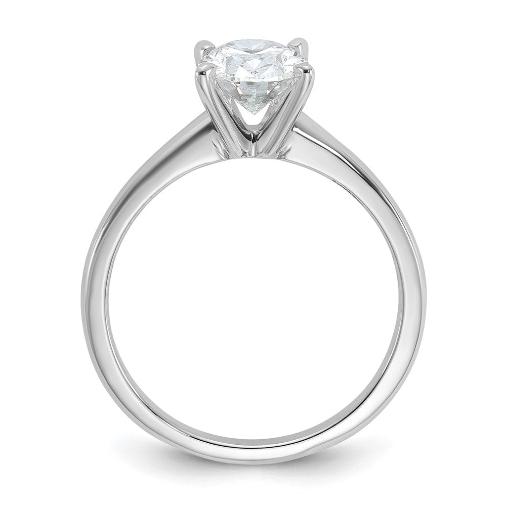 14k White Gold 1 1/2 carat Lab Grown Diamond VS+ F+ Oval Complete Solitaire Engagement Ring