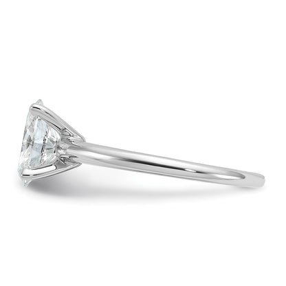 14k White Gold 1 1/2 carat Lab Grown Diamond VS/SI+ G+ Oval Complete Solitaire Engagement Ring
