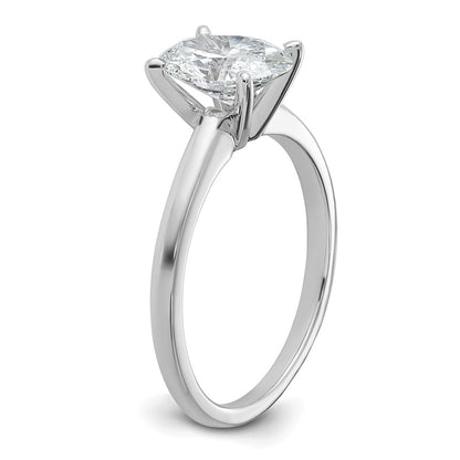14k White Gold 1 1/2 carat Lab Grown Diamond VS/SI+ G+ Oval Complete Solitaire Engagement Ring