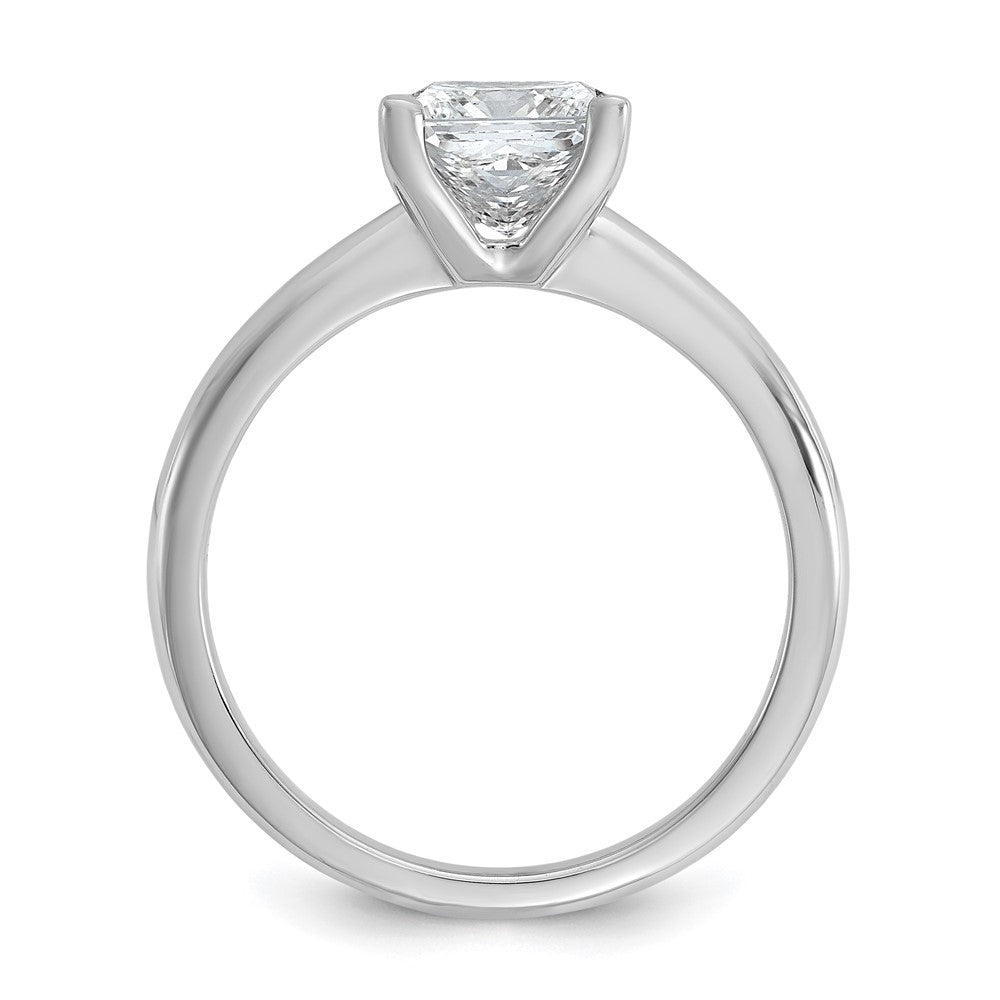 14k White Gold 1 1/2 carat Lab Grown Diamond VS/SI+ G+ Princess Complete Solitaire Engagement Ring