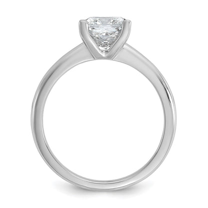14k White Gold 1 1/2 carat Lab Grown Diamond VS/SI+ G+ Princess Complete Solitaire Engagement Ring
