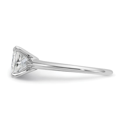14k White Gold 1 1/2 carat Certified Lab Grown Diamond VS/SI+ G+ Princess Complete Solitaire Engagement Ring