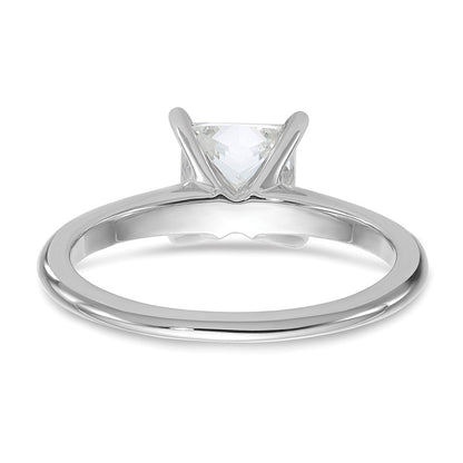 14k White Gold 1 1/2 carat Certified Lab Grown Diamond VS+ F+ Princess Complete Solitaire Engagement Ring