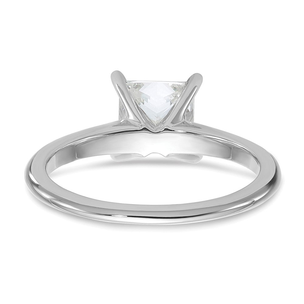14k White Gold 1 1/2 carat Certified Lab Grown Diamond VS/SI+ G+ Princess Complete Solitaire Engagement Ring