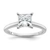14k White Gold 1 1/2 carat Certified Lab Grown Diamond VS+ F+ Princess Complete Solitaire Engagement Ring