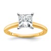 14k Two-tone 1 1/2 carat Certified Lab Grown Diamond VS/SI+ G+ Princess Complete Solitaire Engagement Ring