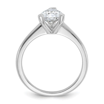 14k White Gold 1 1/2 carat Certified Lab Grown Diamond VS+ F+ Pear Solitaire Complete Engagement Ring