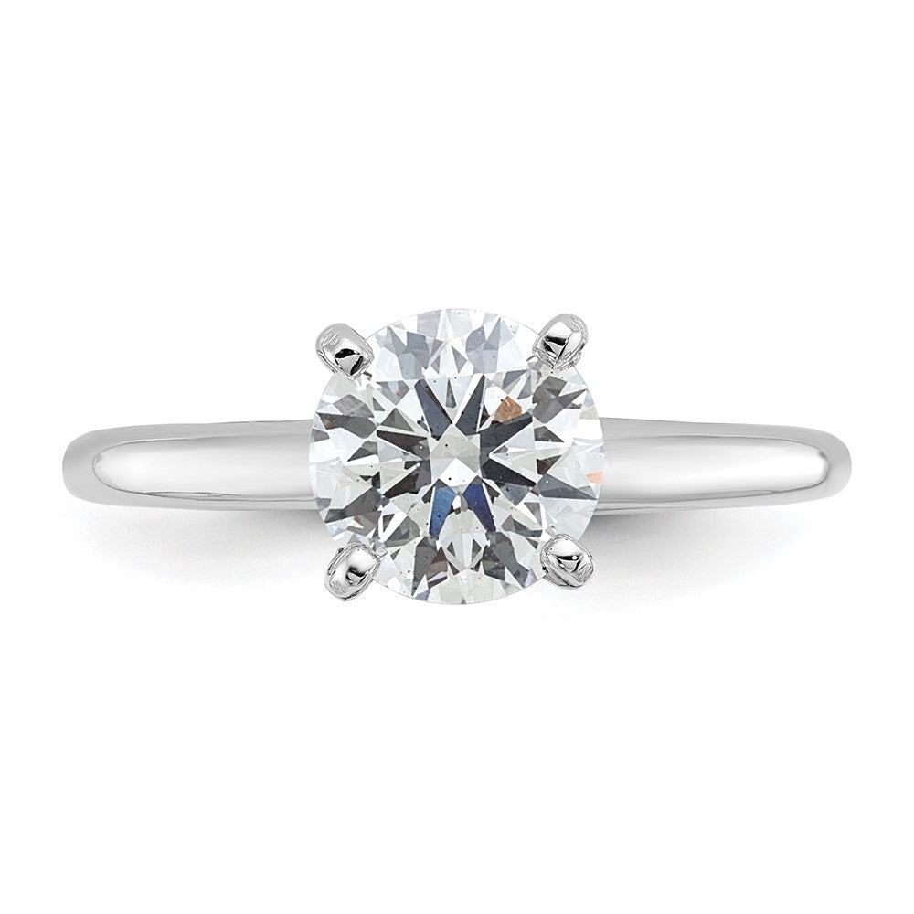 14k White Gold 1 1/2 carat Certified Lab Grown Diamond VS/SI+ G+ Round Complete Solitaire Engagement Ring