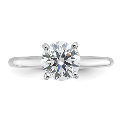 14k White Gold 1 1/2 carat Lab Grown Diamond VS/SI+ G+ Round Complete Solitaire Engagement Ring