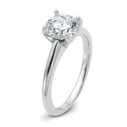 14k White Gold 1 1/2 carat Lab Grown Diamond VS/SI+ G+ Round Complete Solitaire Engagement Ring