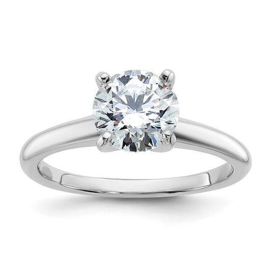 14k White Gold 1 1/2 carat Lab Grown Diamond VS/SI+ G+ Round Complete Solitaire Engagement Ring