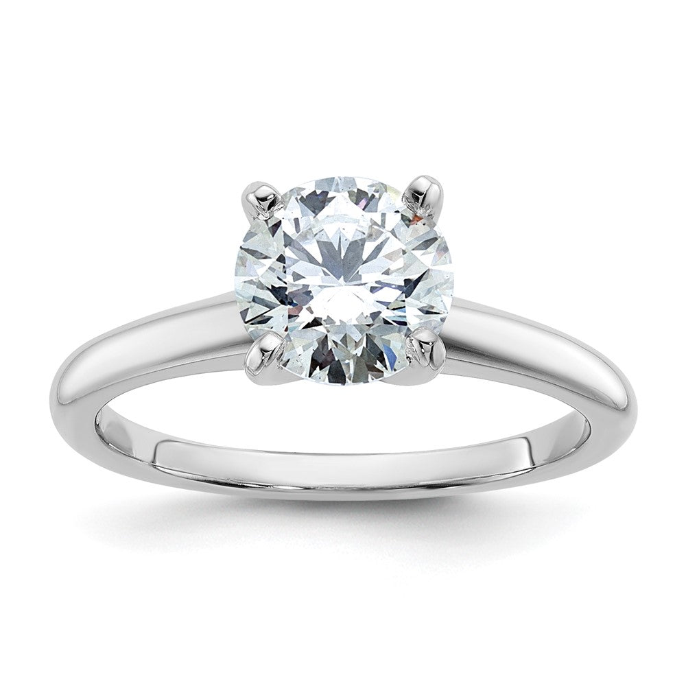 14k White Gold 1 1/2 carat Certified Lab Grown Diamond VS/SI+ G+ Round Complete Solitaire Engagement Ring