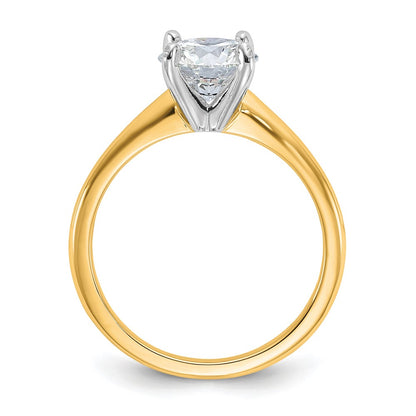14k Two-Tone 1 1/2 carat Lab Grown Diamond VS/SI+ G+ Round Complete Solitaire Engagement Ring