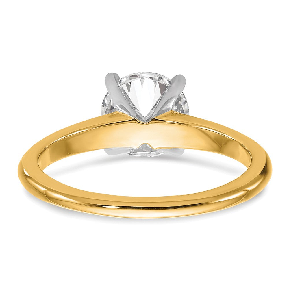 14k Two-Tone 1 1/2 carat Certified Lab Grown Diamond VS+ F+ Round Complete Solitaire Engagement Ring
