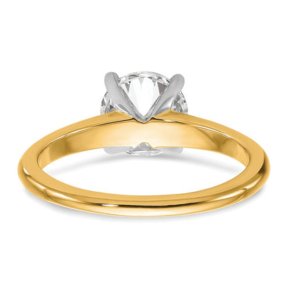 14k Two-Tone 1 1/2 carat Certified Lab Grown Diamond VS/SI+ G+ Round Complete Solitaire Engagement Ring