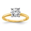 14k Two-Tone 1 1/2 carat Certified Lab Grown Diamond VS/SI+ G+ Round Complete Solitaire Engagement Ring