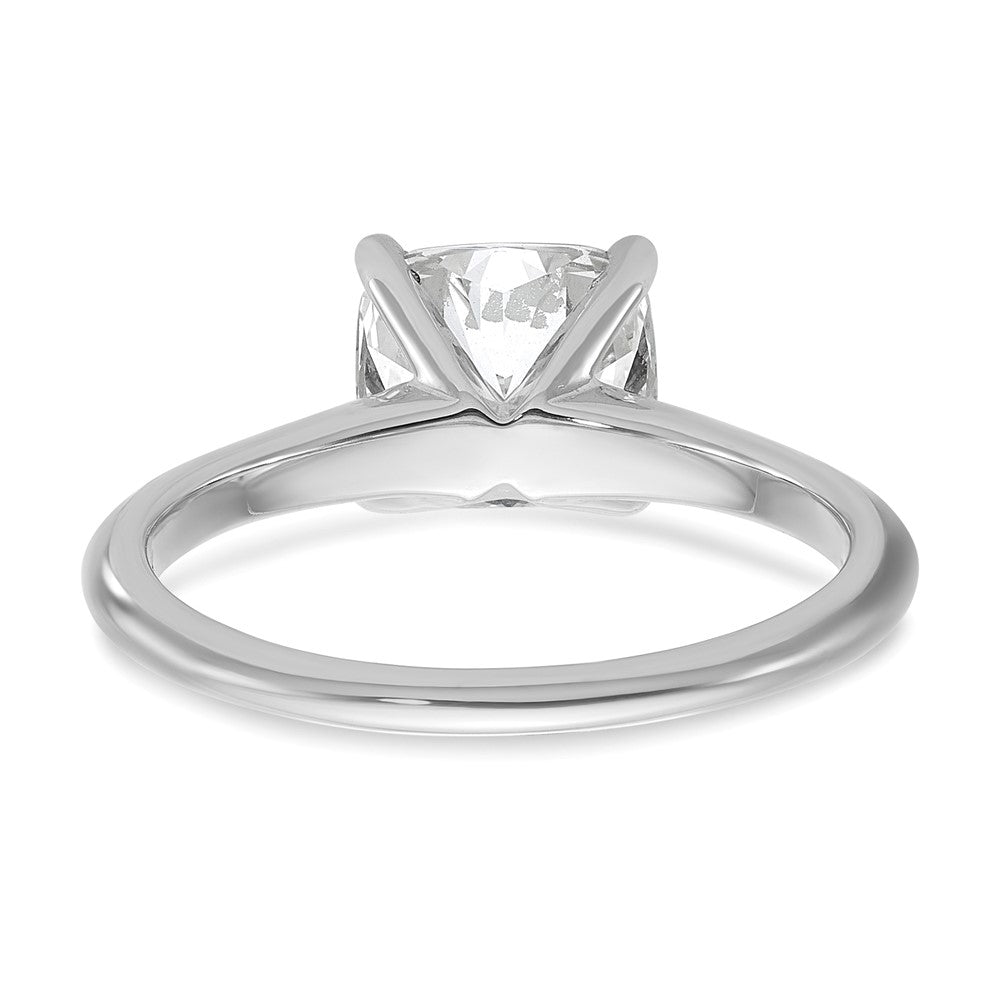 14k White Gold 2 carat Certified Lab Grown Diamond VS+ F+ Cushion Complete Solitaire Engagement Ring