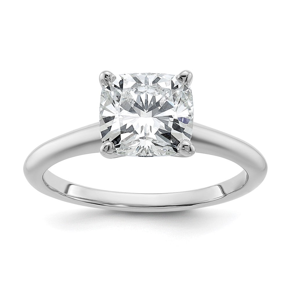 14k White Gold 2 carat Certified Lab Grown Diamond VS+ F+ Cushion Complete Solitaire Engagement Ring