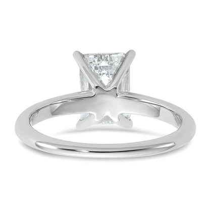 14k White Gold 2 carat Certified Lab Grown Diamond VS/SI+ G+ Emerald Solitaire Complete Engagement Ring