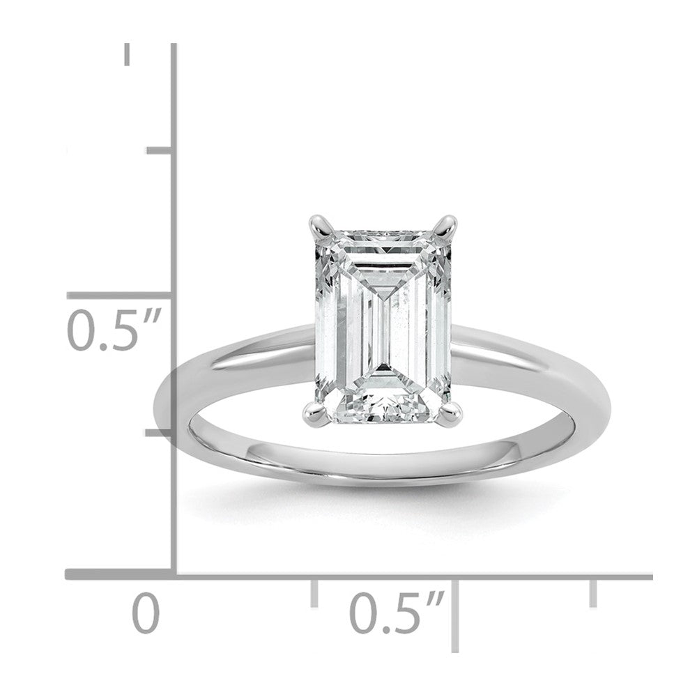 14k White Gold 2 carat Certified Lab Grown Diamond VS/SI+ G+ Emerald Solitaire Complete Engagement Ring