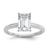 14k White Gold 2 carat Lab Grown Diamond VS+ F+ Emerald Solitaire Complete Engagement Ring