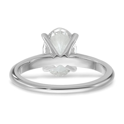 14k White Gold 2 carat Lab Grown Diamond VS/SI+ G+ Oval Complete Solitaire Engagement Ring